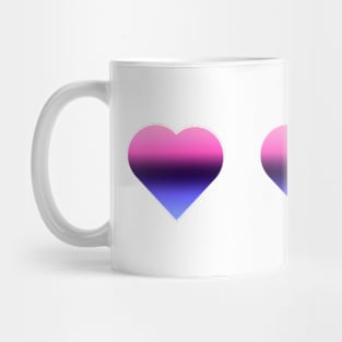 Bi+ Hearts Omnisexual Flag (Vertical Gradient Trio) Mug